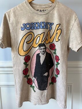 Johnny Cash Preacher Said Desert Rose Cowboy Graphic T-Shirt Medium M